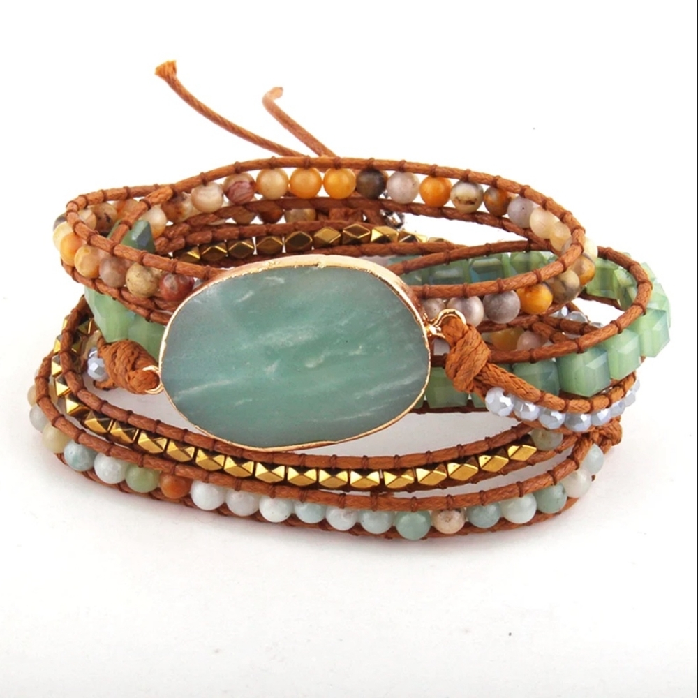 Handmade Crystal Wrap Bracelet - Picture 2 of 4